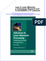 (Download PDF) Advances in Laser Materials Processing Technology Research and Applications 2Nd Edition J R Lawrence Online Ebook All Chapter PDF
