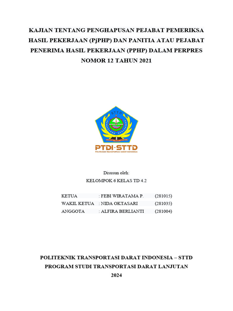 Penghapusan PjPHP dan PPHP dalam Perpres 12/2021 | PDF