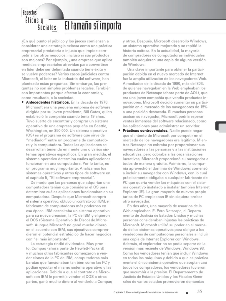 El Tamaño Si Importa | Descargar gratis PDF | Microsoft | Monopolio