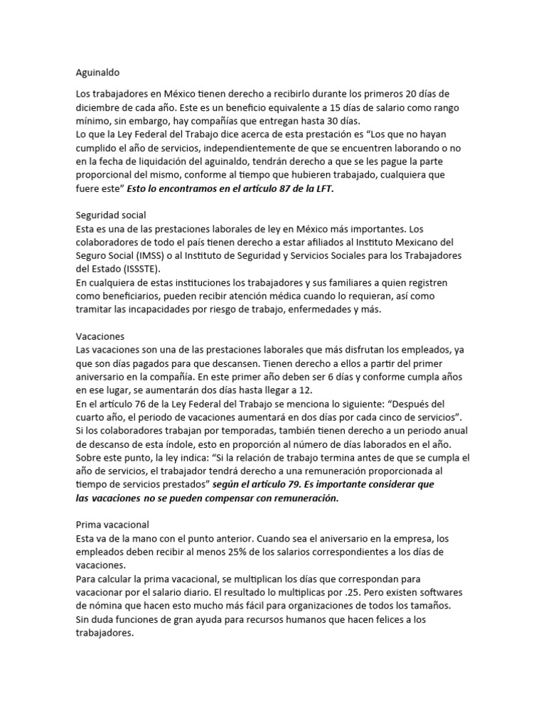 Ley Federal Del Trabajo | PDF | Salario | Economias