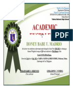 Certificate of Honors 2020-2021