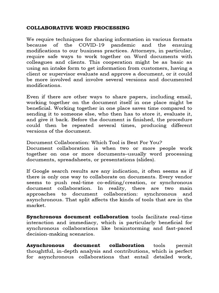 Cloud-Based Document Collaboration Tools | PDF | Instant Messaging ...