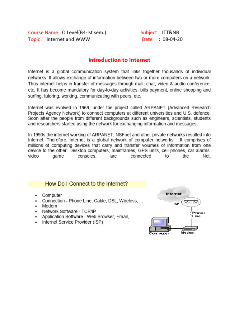 Understanding Internet and WWW Basics | PDF | World Wide Web | Internet ...