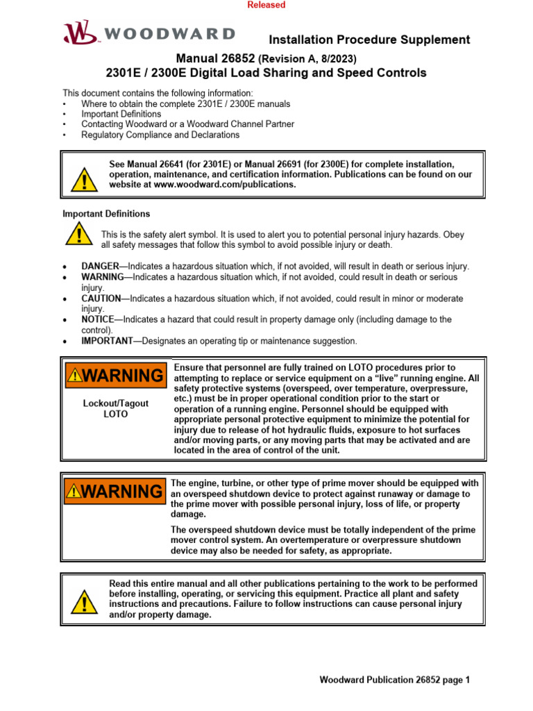 Installation Procedure Woodward | Download Free PDF | Electromagnetic ...
