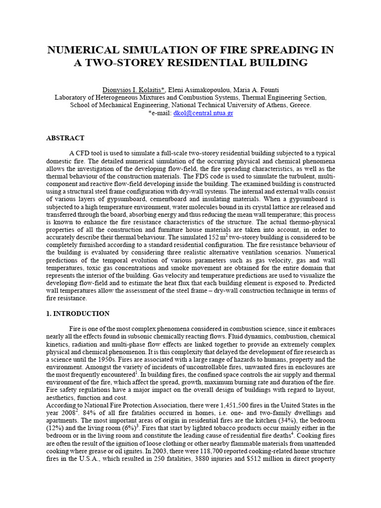 Numerical Simulation of Fire Spreading I | PDF | Computational Fluid ...