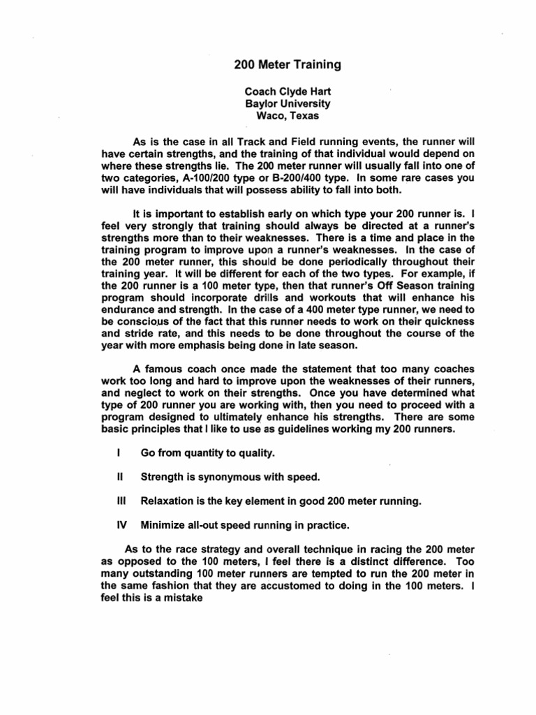 Clyde_Hart 200 Meter Training
