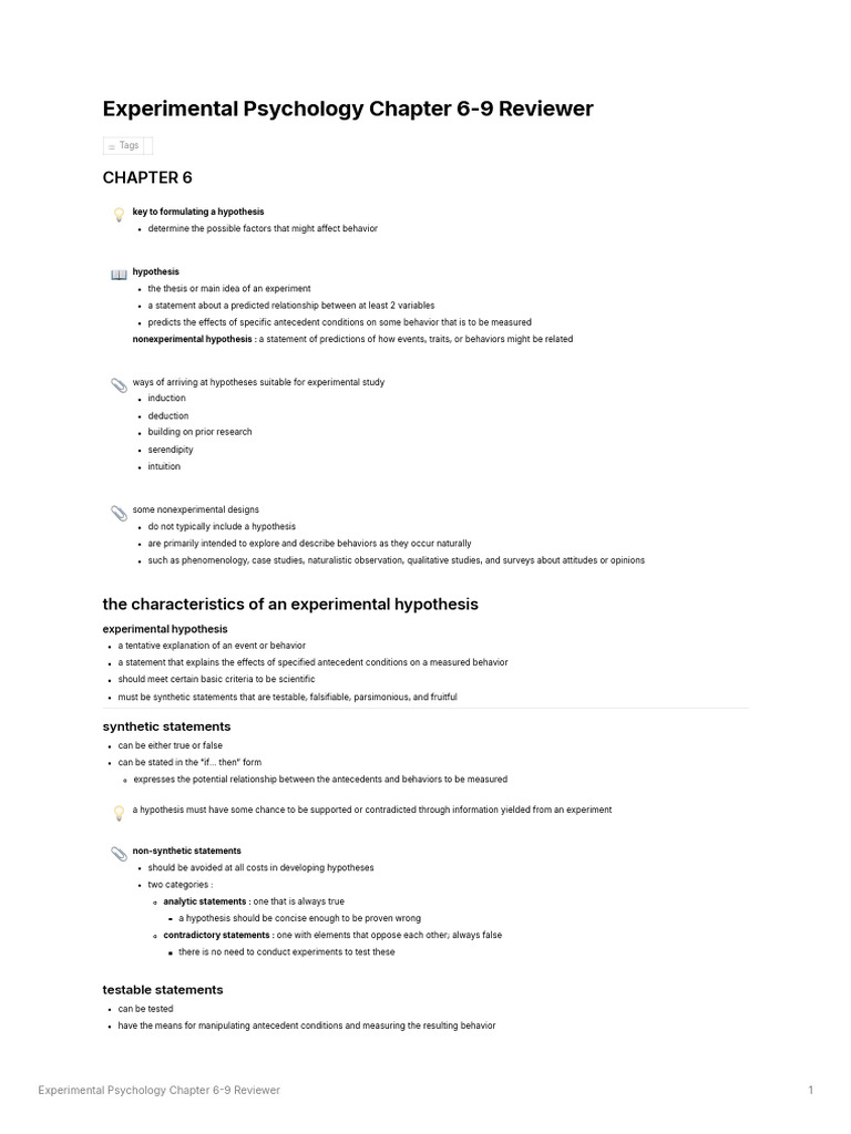 Key Concepts in Experimental Psychology | PDF | Experiment | Validity ...