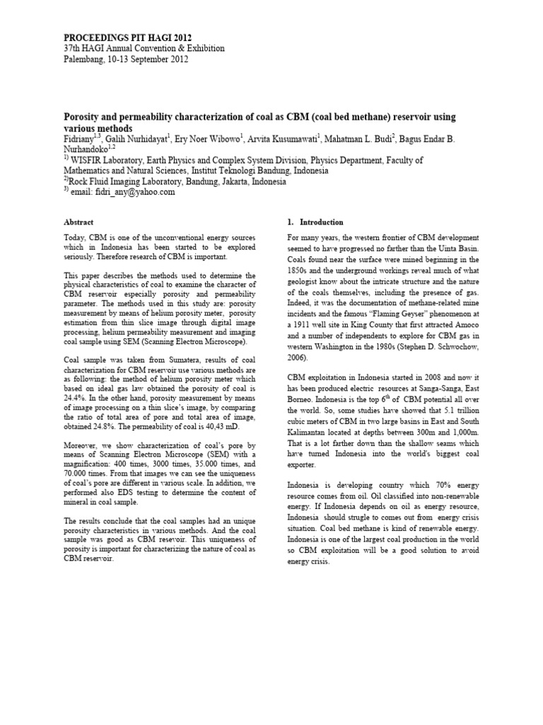 Coal Porosity for CBM Reservoirs | PDF | Porosity | Permeability (Earth ...