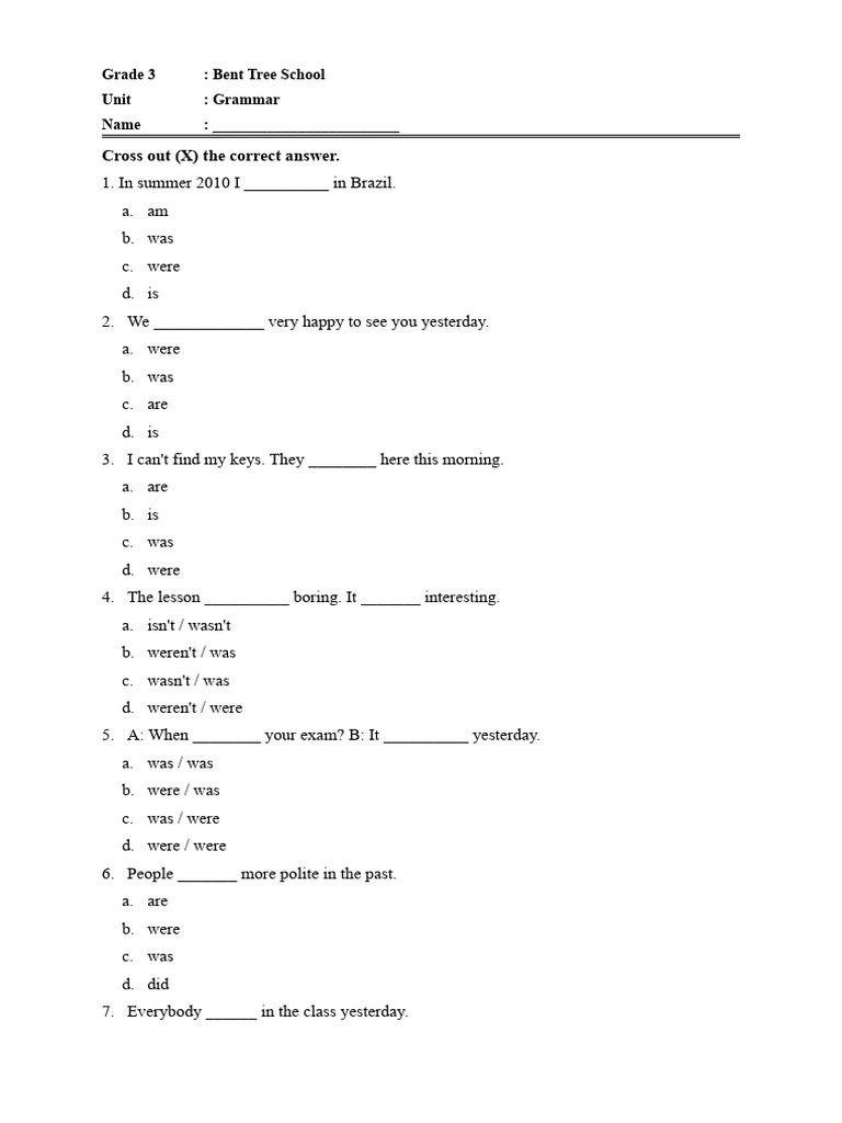 Grade 3 Grammar Mt 2 S 2 2 Pages Pdf