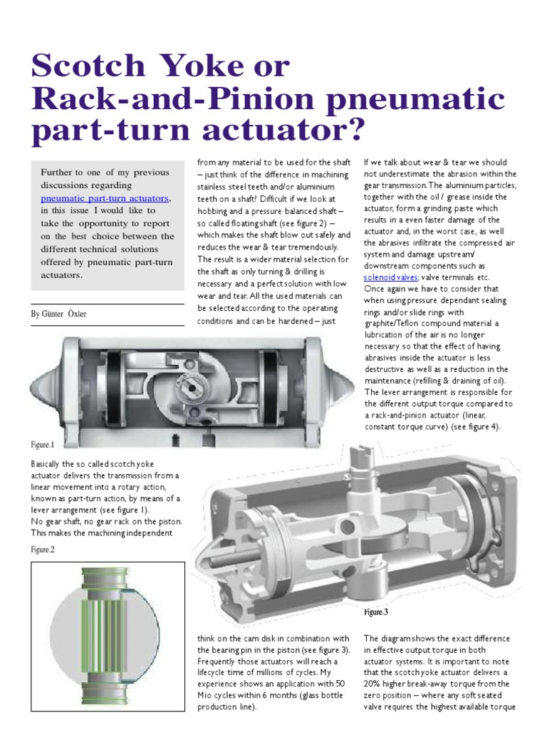 Scotch Yoke or RackandPinion QuarterTurn Actuator? Valve Actuator
