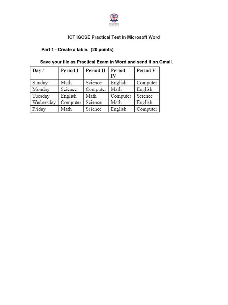 Ict igcse word pdf