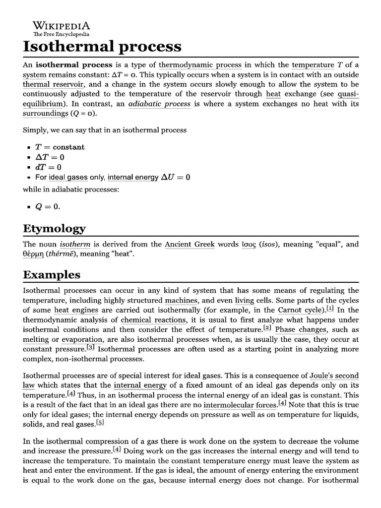 ISOTHERMAL PROCESS DEFINITION AND EXAMPLE intelligence overview