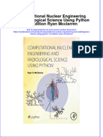 (Download PDF) Computational Nuclear Engineering and Radiological Science Using Python 1St Edition Ryan Mcclarren Online Ebook All Chapter PDF