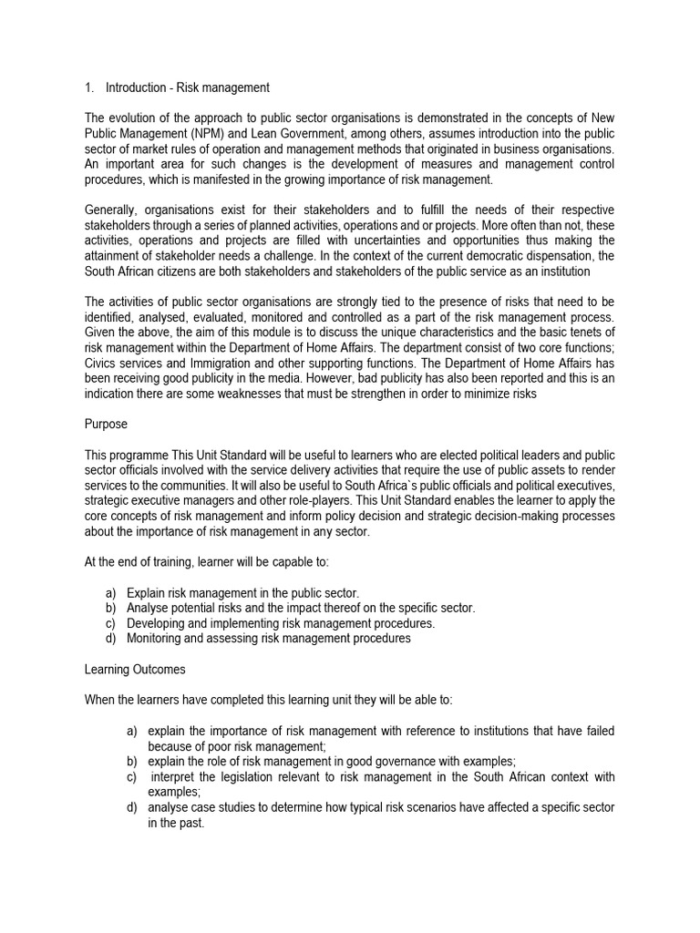Apply Principles of Risk Management | PDF | Risk | Risk Management