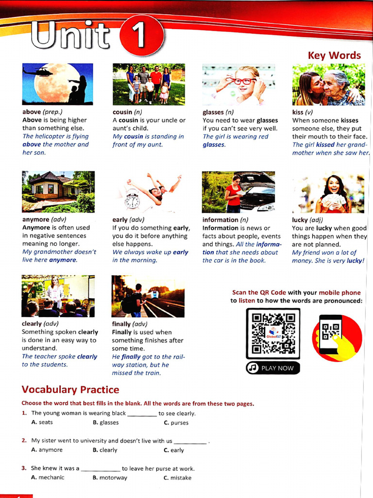 Vocabulary A2 Unit 1 Pdf