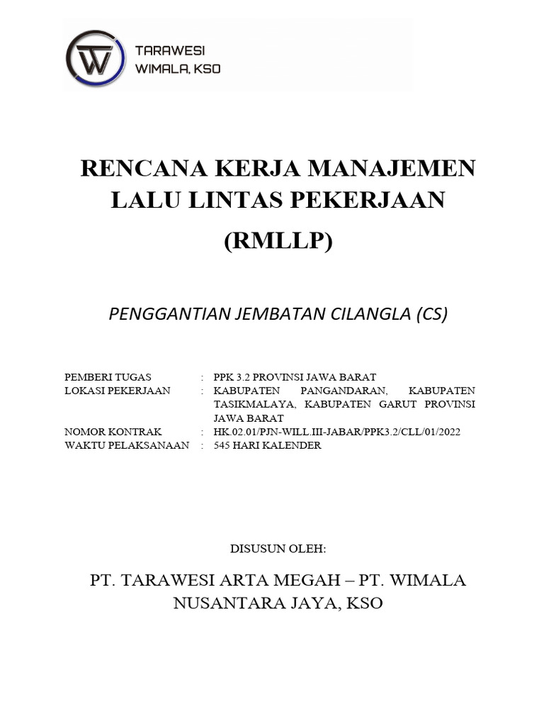 Rencana Manajemen Lalu Lintas Jembatan Cilangla | PDF