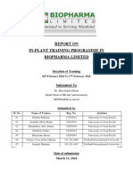 Report On in Plant Training Final