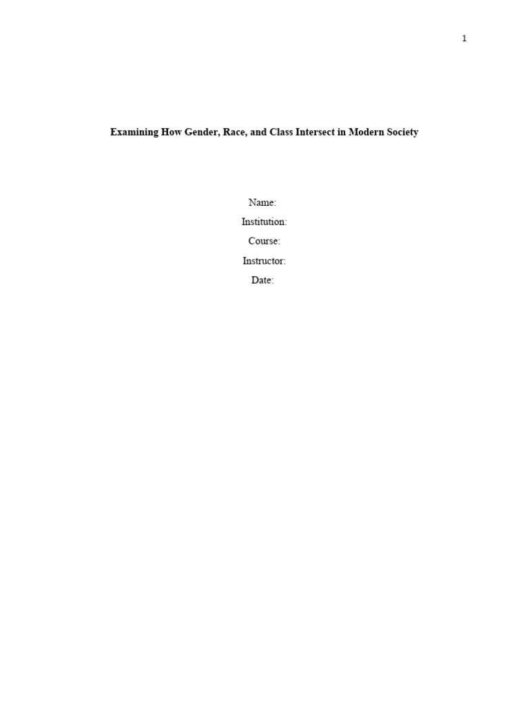 Gender Pdf Intersectionality Discrimination Race Relations