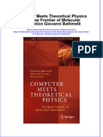 (Download PDF) Computer Meets Theoretical Physics The New Frontier of Molecular Simulation Giovanni Battimelli Online Ebook All Chapter PDF