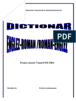 Proiect Dictionar Roman Englez