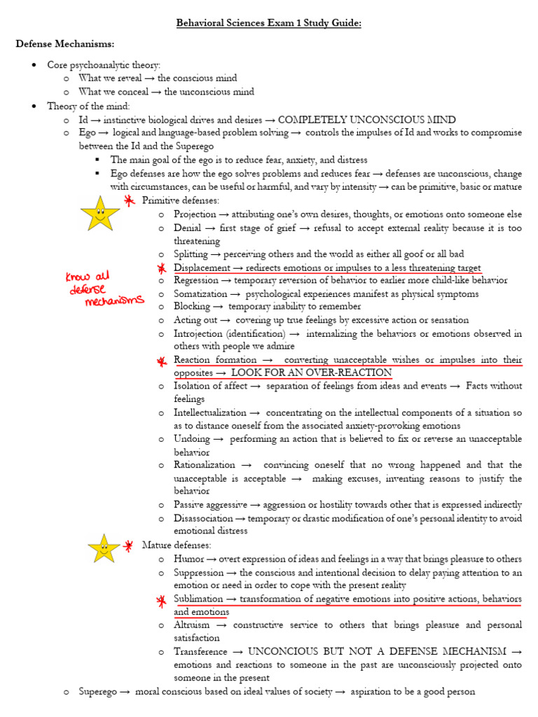 Behavioral Sciences Exam Study Guide | PDF | Id | Adolescence