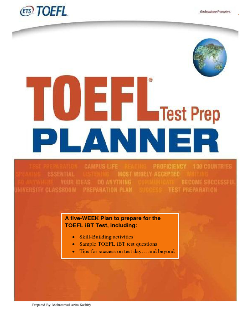 Toefl test prep planner pdf test of english as a foreign language