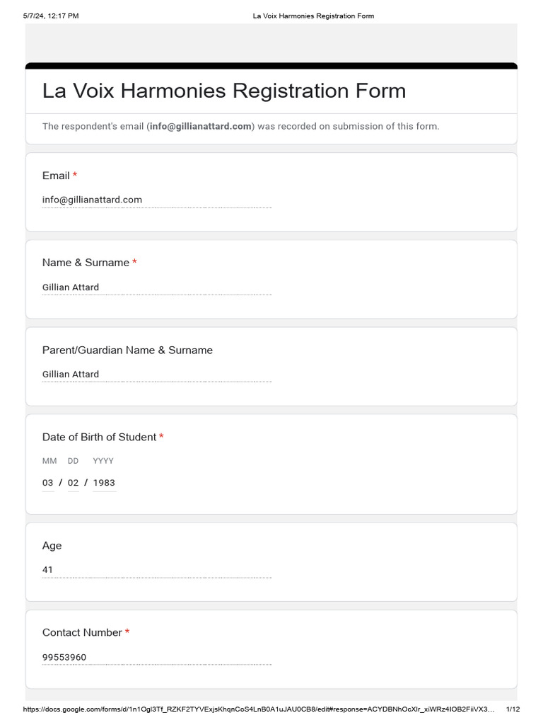 La voix harmonies registration form google forms pdf musicology
