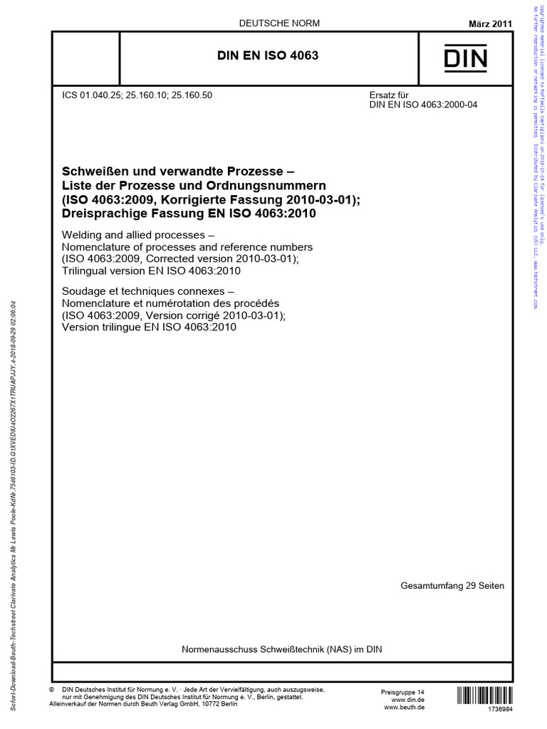 Din en Iso 4063 | PDF