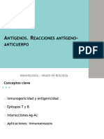 Tema 5. Antígenos. Reacciones Antígeno - Anticuerpo