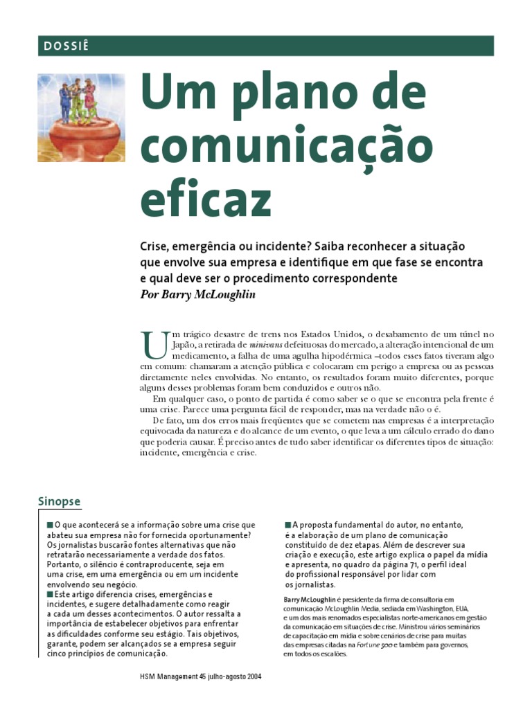 Um Plano De Comunicação Eficaz Pdf Jornalismo Comunicação