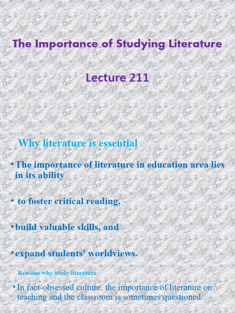 Why Literature Matters in Education | PDF | Critical Thinking | Vocabulary