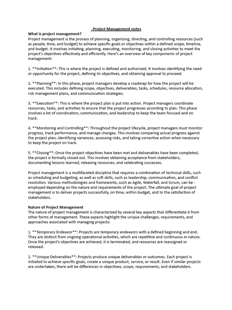 Project Management notes | PDF | Project Management | Simulation