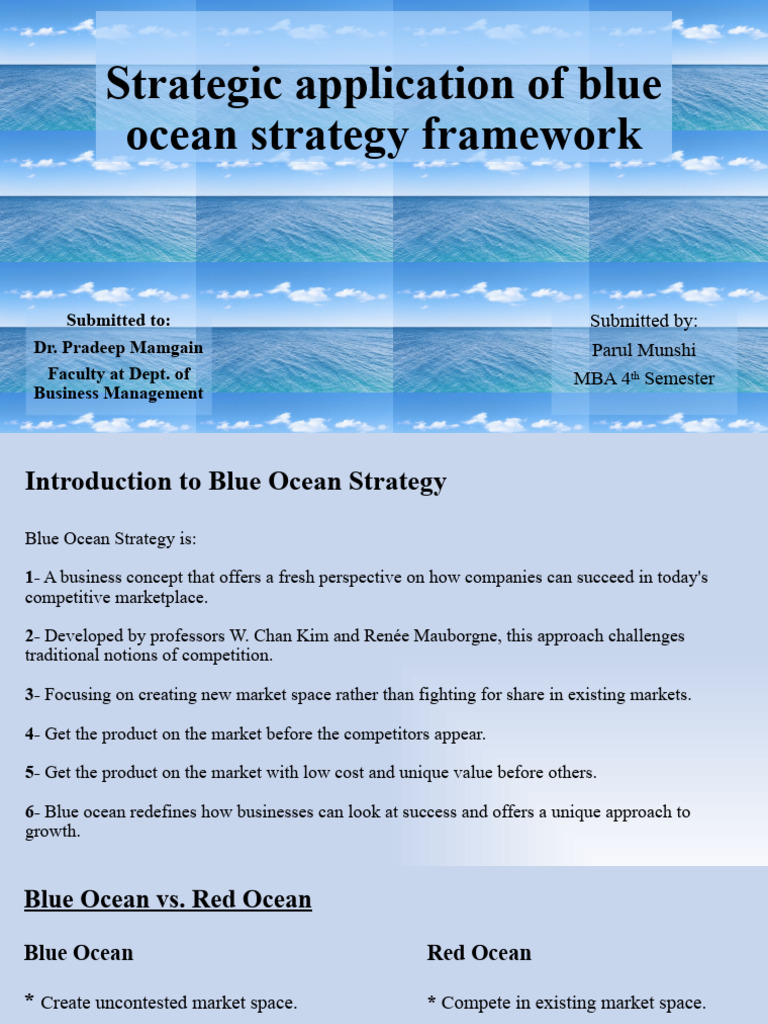 Blue Ocean Strategy Framework Overview | PDF | Video Game Consoles ...