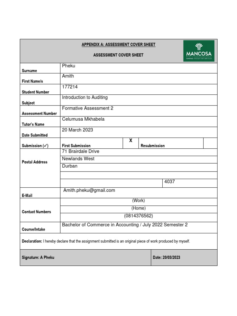 Introduction To Auditing Case Study | PDF | Conflict Of Interest ...