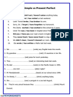 Present Perfect or Past Simle Worksheet