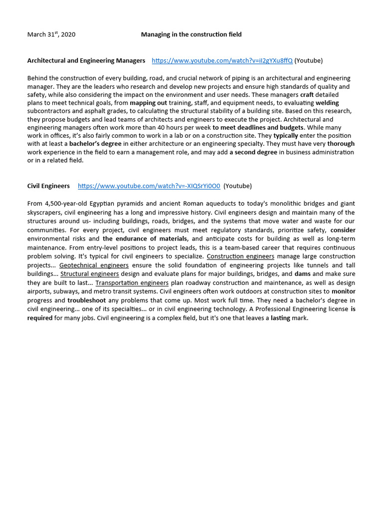 Roles in Construction Management | PDF | Civil Engineering | Engineering