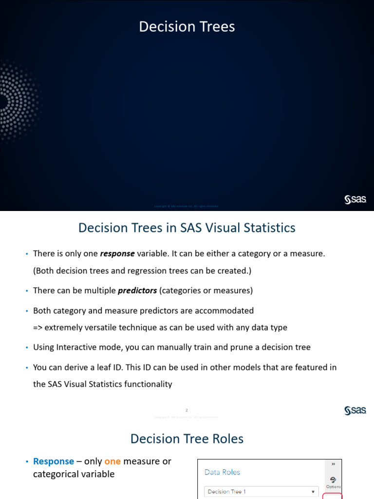 L4sas viya decision tree pdf receiver operating characteristic