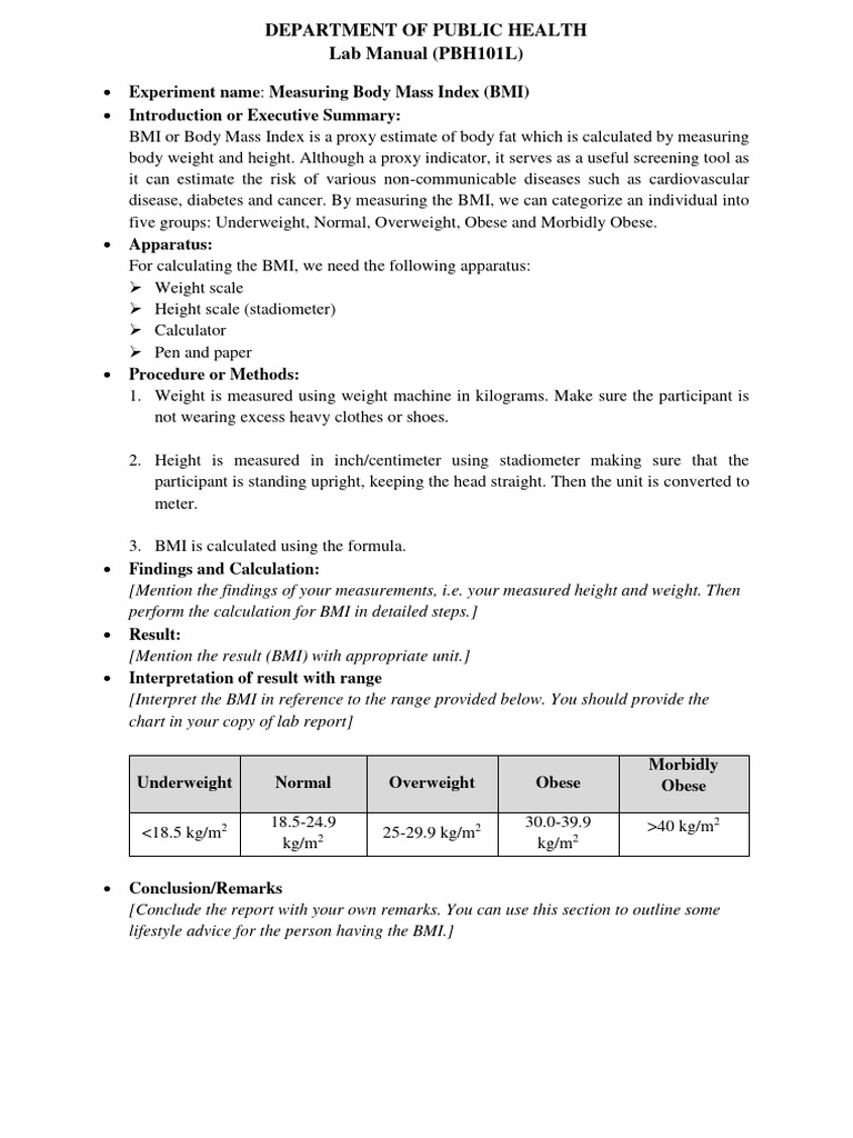 BMI Calculation and Interpretation Guide | PDF | Body Mass Index | Obesity