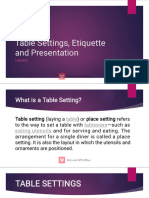Table Settings Etiquette and Presentation
