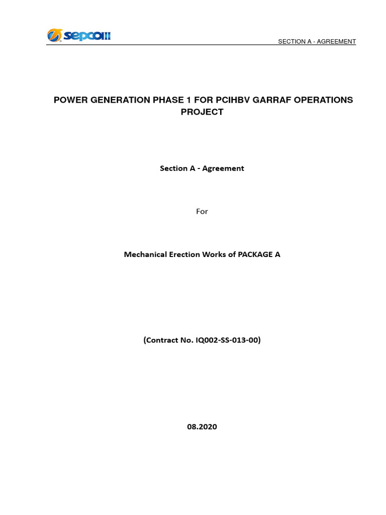 Section A Agreement | PDF | Subcontractor | General Contractor