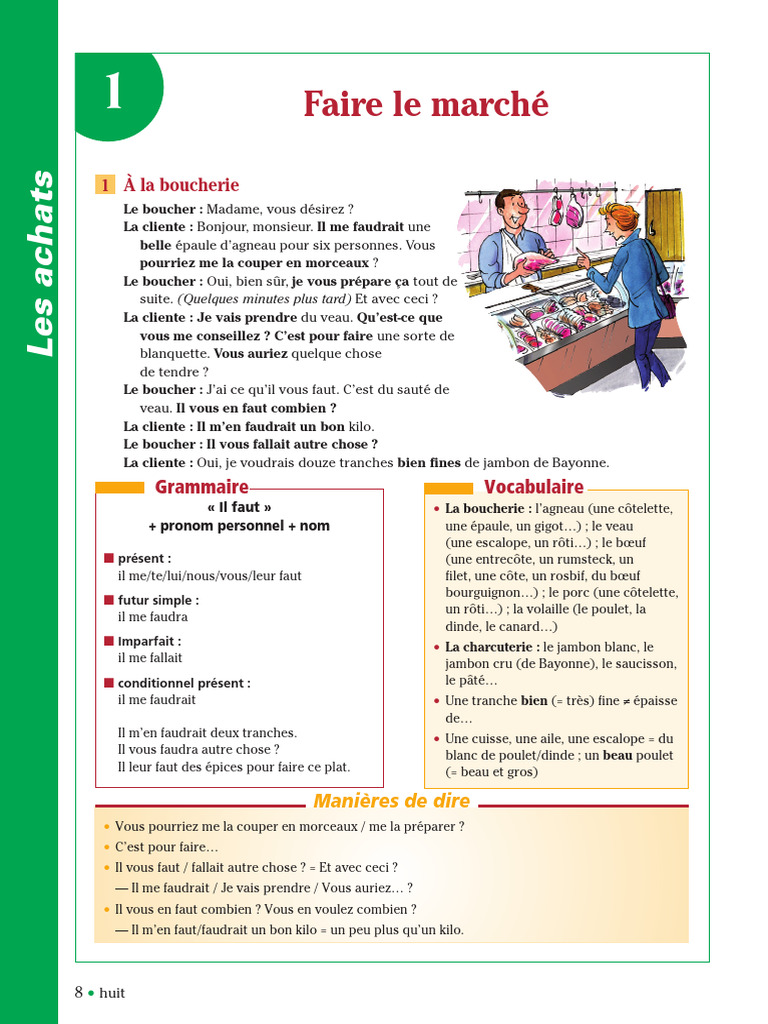 Dialogues à la Boucherie : Grammaire et Vocabulaire | PDF | Nourritures ...