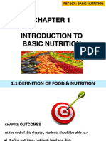 1.1 Definition of Food and Nutrition
