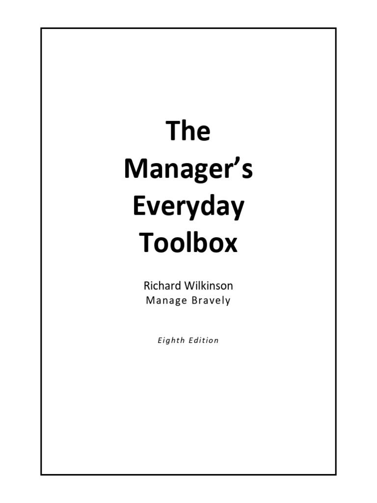 Manager's Everyday Toolbox Guide | PDF | Performance Appraisal | Mentorship