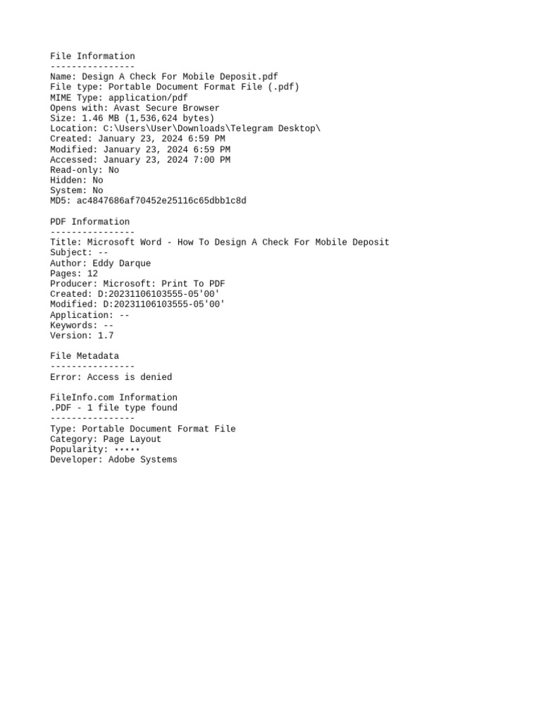 Design Check for Mobile Deposit Guide | PDF | Business | Computers