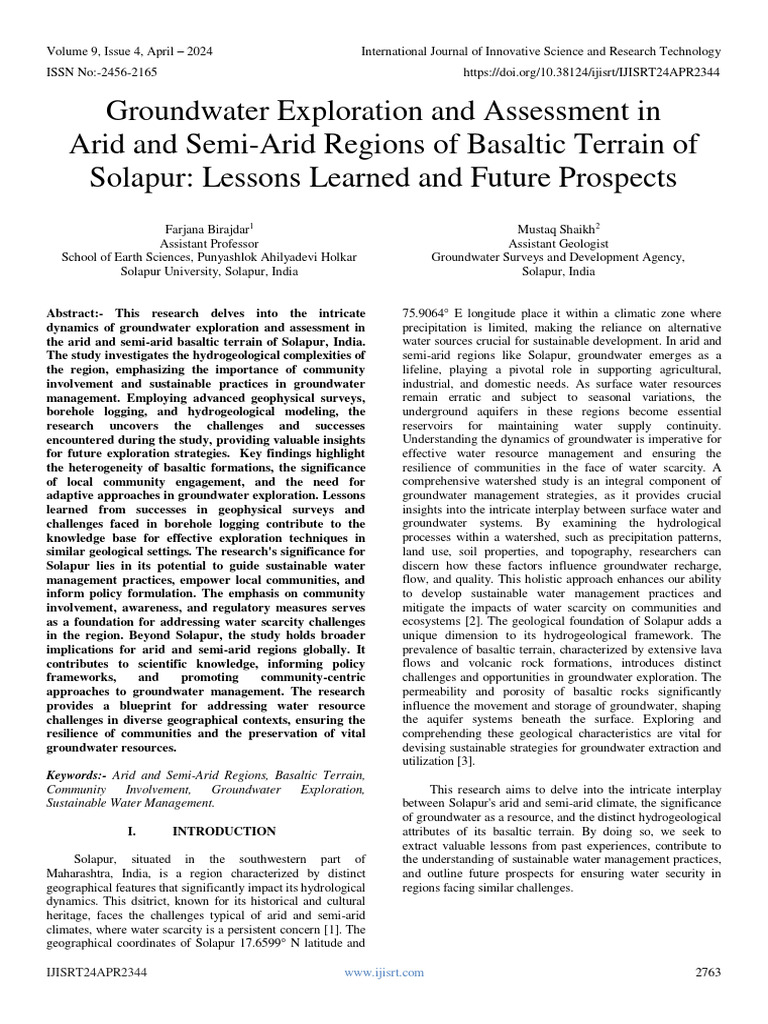 ASSESSMENT OF GROUNDWATER QUALITY FOR IRRIGATION IN THE ARID REGIONS intelligence overview