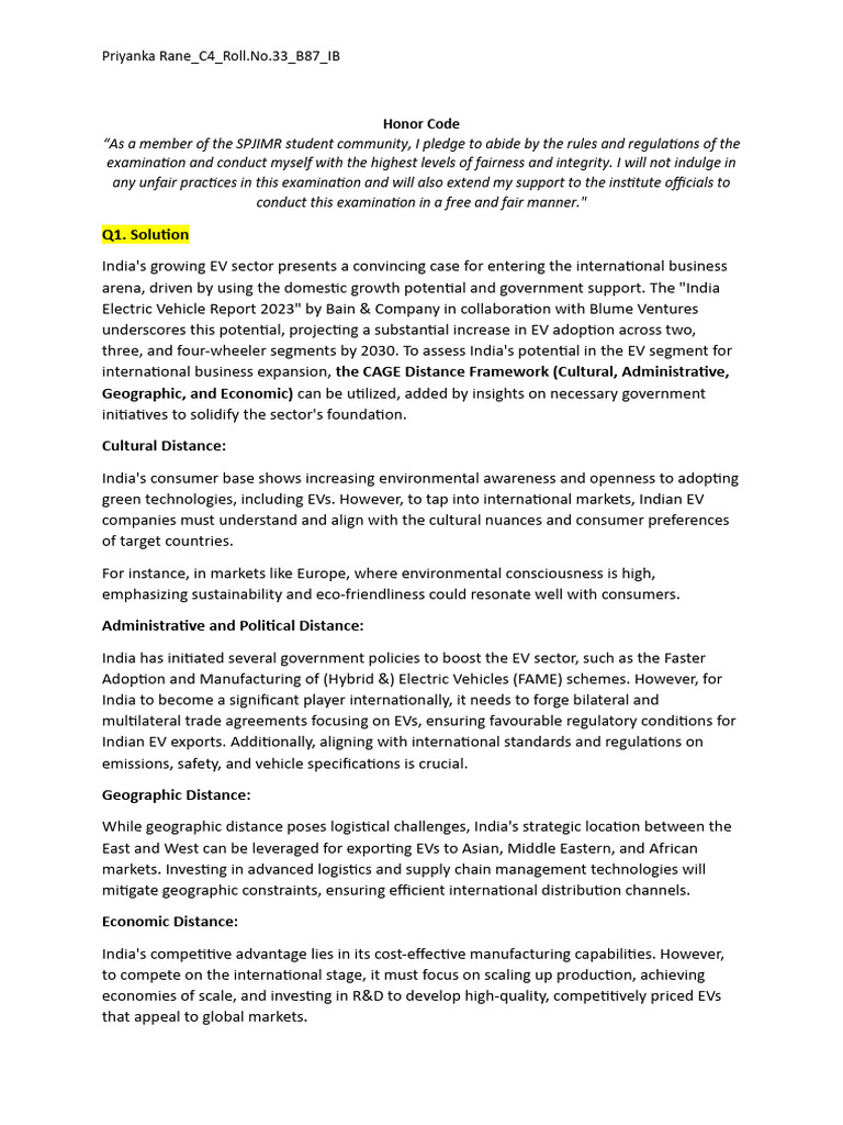 Priyanka Rane - C4 - Roll - No.33 - B87 - IB | PDF | Strategic ...