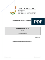 Seniorsertifikaat-Eksamen: Afrikaans Huistaal V1 2016 Memorandum