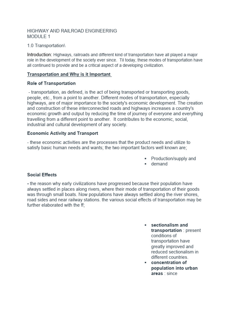 Highway and Railroad Engineering Overview | PDF | Road | Road Surface