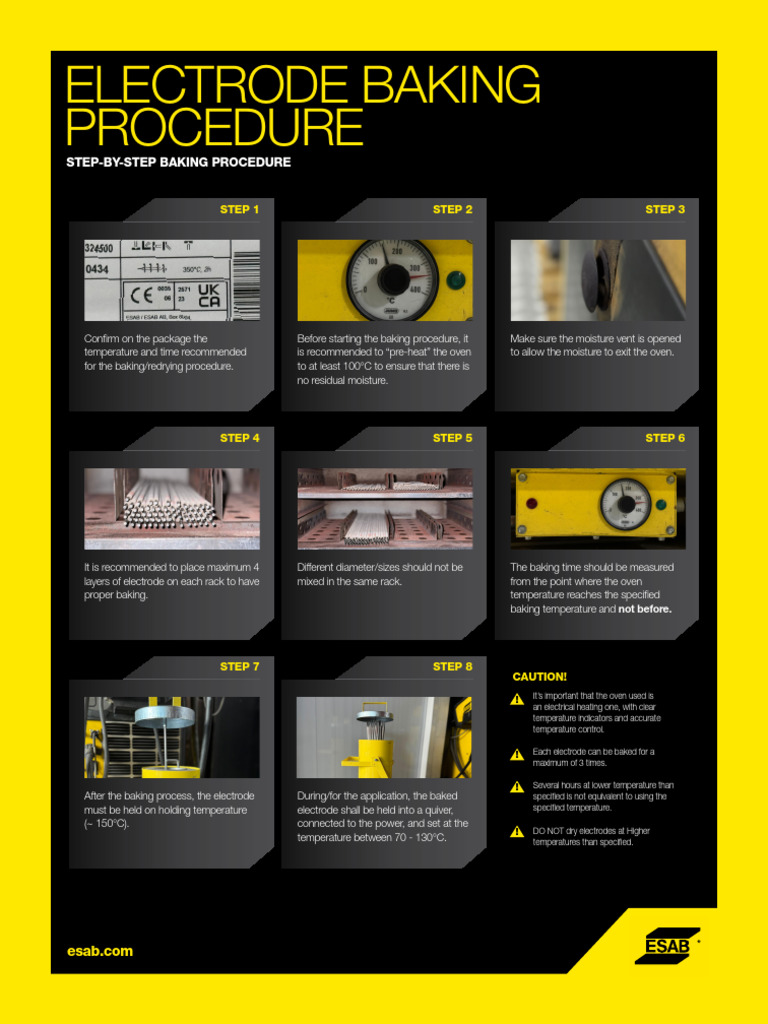 ESAB MEA Electrode Baking Procedure Digital PDF Baking Temperature