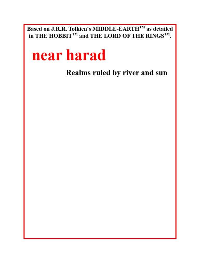 Near Harad | PDF | Middle Earth | J. R. R. Tolkien